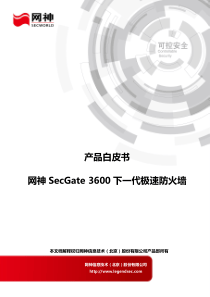 网神SecGate3600下一代极速防火墙NSG5500系列产品白皮书【V9101】