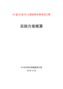 小型农田水利专项工程实施方案