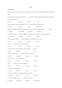 读写教程第三册词汇练习1-10全