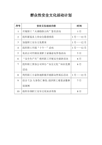 群众性安全文化活动计划记录