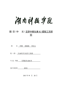 豆芽中维生素B2提取的工艺探究