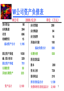 财务报表案例分析之W公司