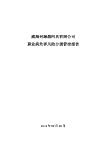 职业病危害风险分级管控报告(威海兴海源网具有限公司)820