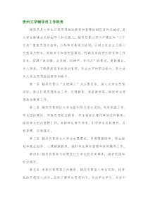 贵州大学辅导员工作职责