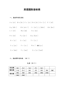 英语国际音标表及小学三年级上册单词读音