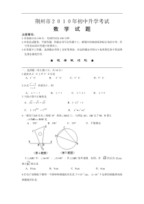 荆州市2010年中考数学试题及答案