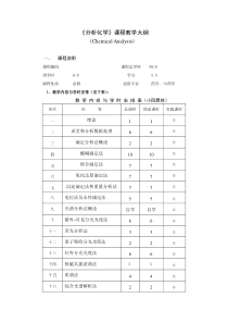 药学中药学《分析化学》教学大纲08版