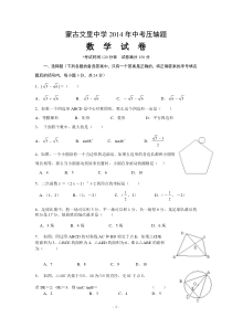 蒙古艾里中学2014年中考数学压轴题及答案