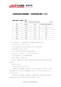 行政职业能力测试题库行测考试练习题(176)