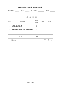 装配钳工操作试题