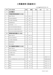 园林工程量清单