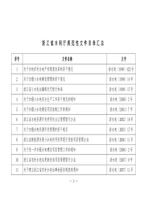 浙江省水利厅规范性文件目录汇总