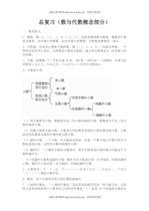 西师版小学数学六年级数学总复习资料