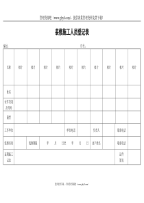 装修施工人员登记表