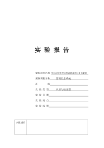 管理信息系统实验报告