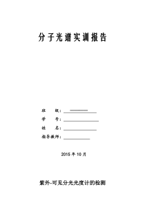 紫外-可见分光光度计的检测实验报告