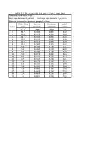离心泵特性曲线测定试验数据
