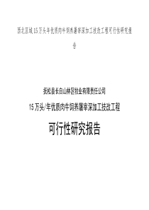 西北区域15万头年优质肉牛饲养屠宰深加工技改工程可行