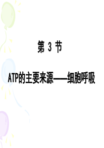 ATP的主要来源-细胞呼吸公开课-课件