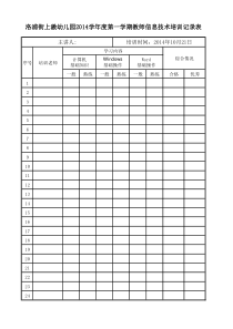 教师信息技术培训登记表