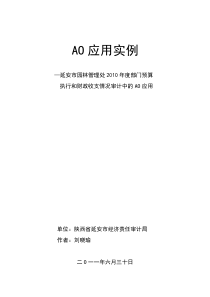 市园林管理处X年度部门预算AO审计实例