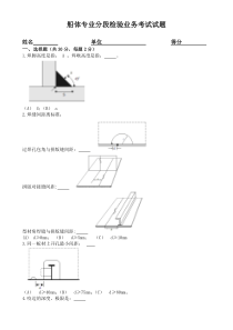 船体分段检验试题