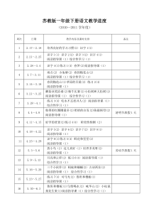 苏教版一年级下册语文教学进度