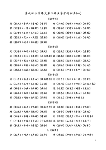 苏教版一年级语文下扩词和生字表