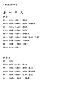 苏教版二年级下册生字组词及多音字组词