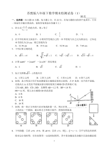 苏教版八年级数学下期末检测试卷0(含答案)