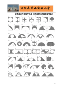 苏教版六年级数学下册求阴影部分的面积专项练习