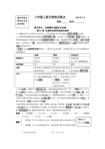 苏科版八年级上册生物知识要点