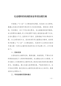 社会福利机构消防安全专项治理方案