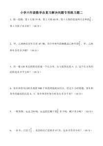 西师版小学六年级数学总复习解决问题专项练习题二