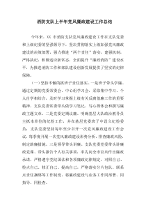 消防支队上半年党风廉政建设工作总结