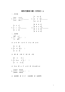 线性代数练习题(行列式)