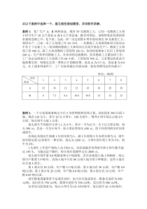 线性规划案例分析作业