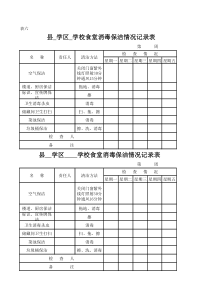 学校食堂消毒保洁情况记录表(表六)