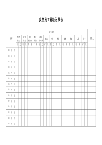 食堂员工晨检记录表