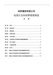 经营计划和预算管理制度