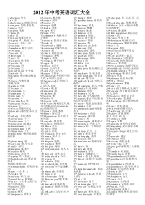 编辑好的2012年英语初中英语词汇大全