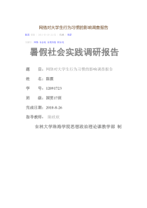 网络对大学生行为习惯的影响调查报告