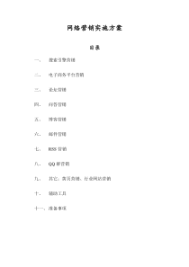 网络营销实施方案