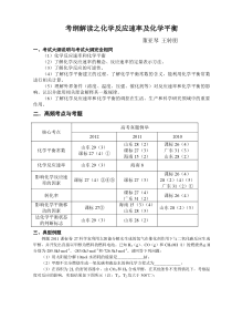 考纲解读之化学反应速率及化学平衡