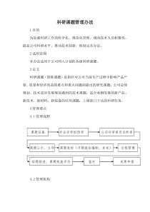 科研课题管理办法