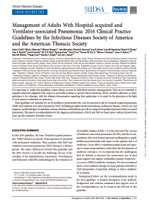 2016年IDSA医院获得性肺炎和呼吸机相关性肺炎诊断和治疗指南