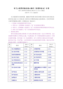 电气工程核心期刊目录