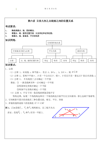 第六讲_立体几何之点线面之间的位置关系