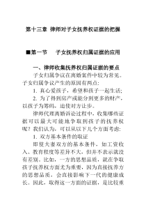 第十三章律师对子女抚养权证据的把握