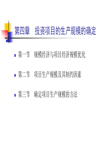 第四章投资项目的生产规模的确定